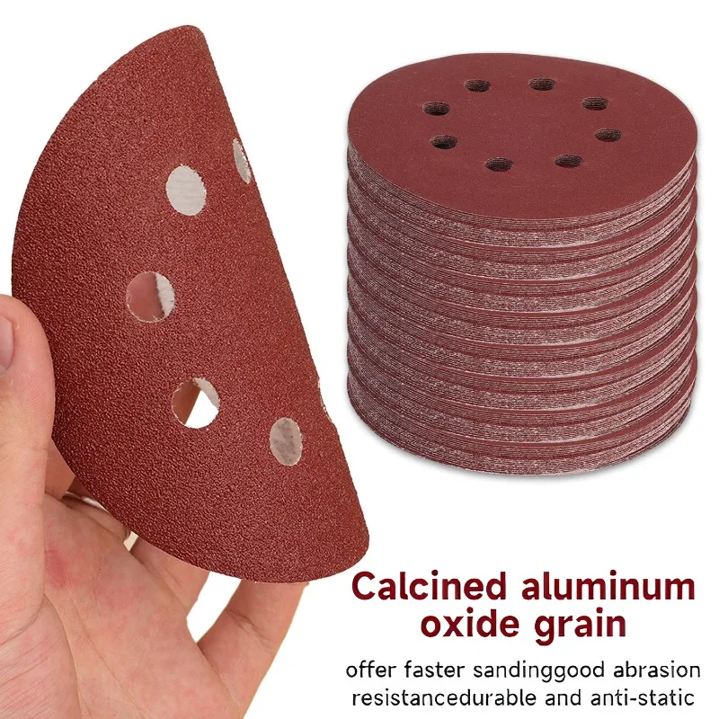 100PCS Sanding Discs 8 Hole Hook And Loop Adhesive Sandpaper 125mm 80~3000 Grits For Random Orbital Sander Abrasive Sheets Tools view 5