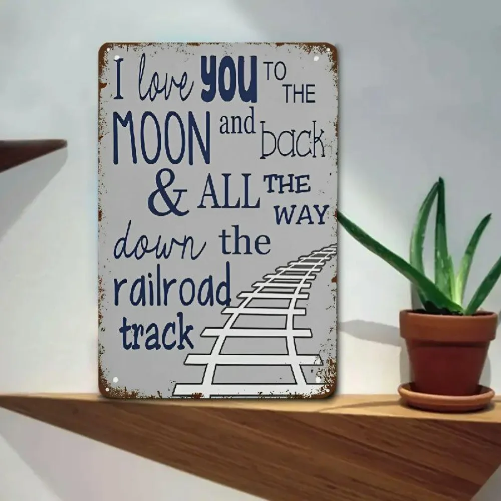 

1 шт. 2D плоская винтажная табличка с надписью "Love You to the Moon" в виде поезда, декор для комнаты мальчика, украшение для дома