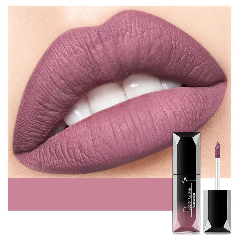 

Matte matte liquid lipstick, waterproof non-stick lip gloss - long-lasting nude lip glaze, finish sexy and smooth