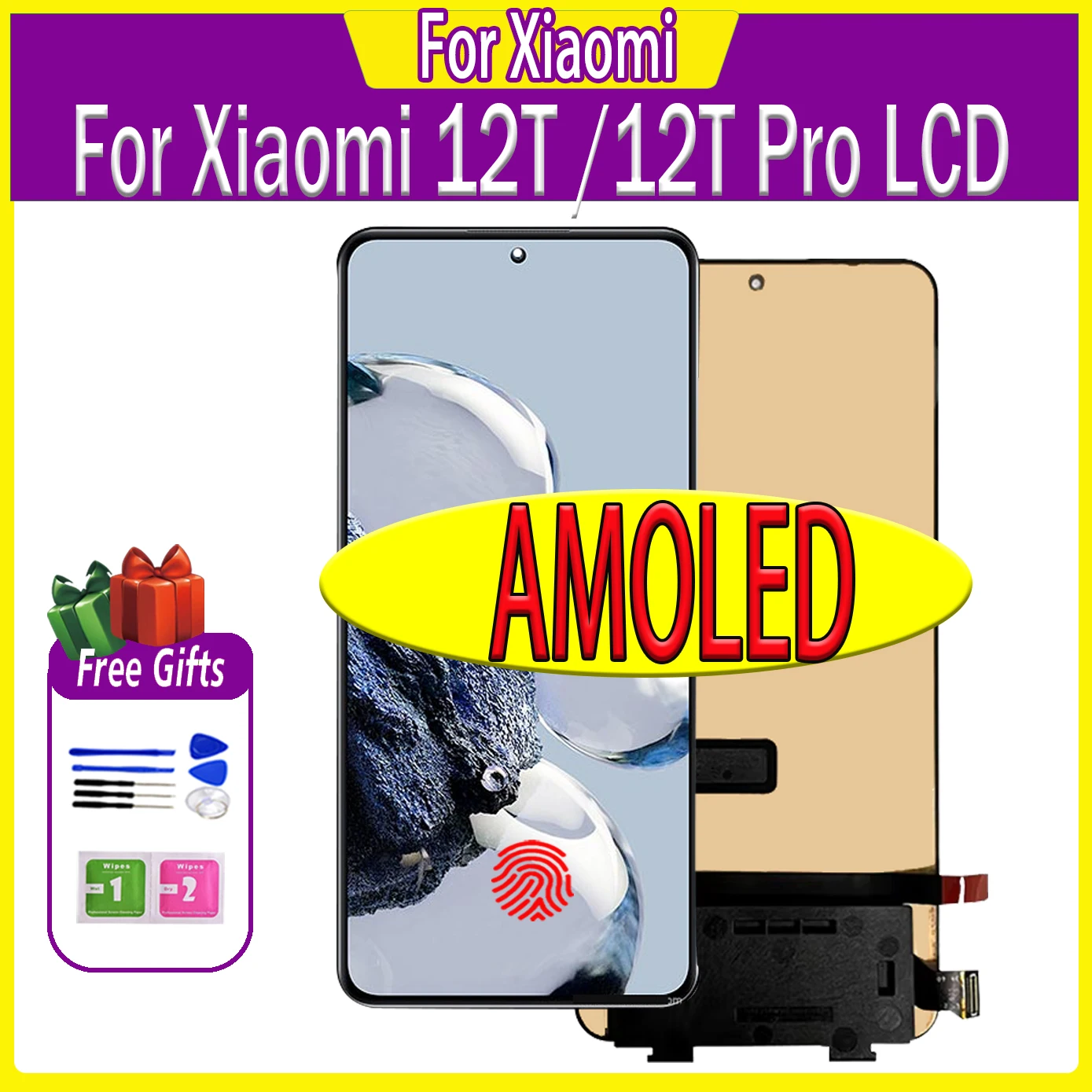 

6.67'' AMOLED for Xiaomi 12T 12TPro LCD Digitizer Assembly 22071212AG Display Touch For Mi 12T 12T Pro 22081212UG