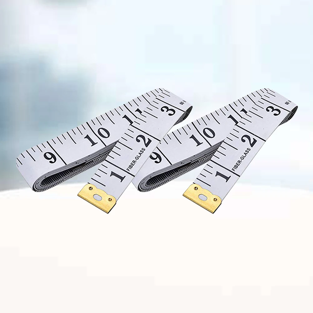 

Tailor Tape Measure Soft Ruler Body Measuring Sewing Foot Inch White Water Resistant Vinyl Fiberglass Non Stretch