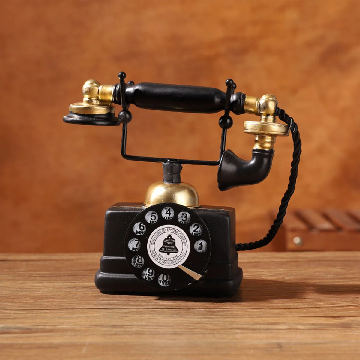 Antique Telephone Ornament, Fashionable Classic Phone Model, Vintage Rotary Antique Decor, Crafts Decorative Cafe Bar Decoration