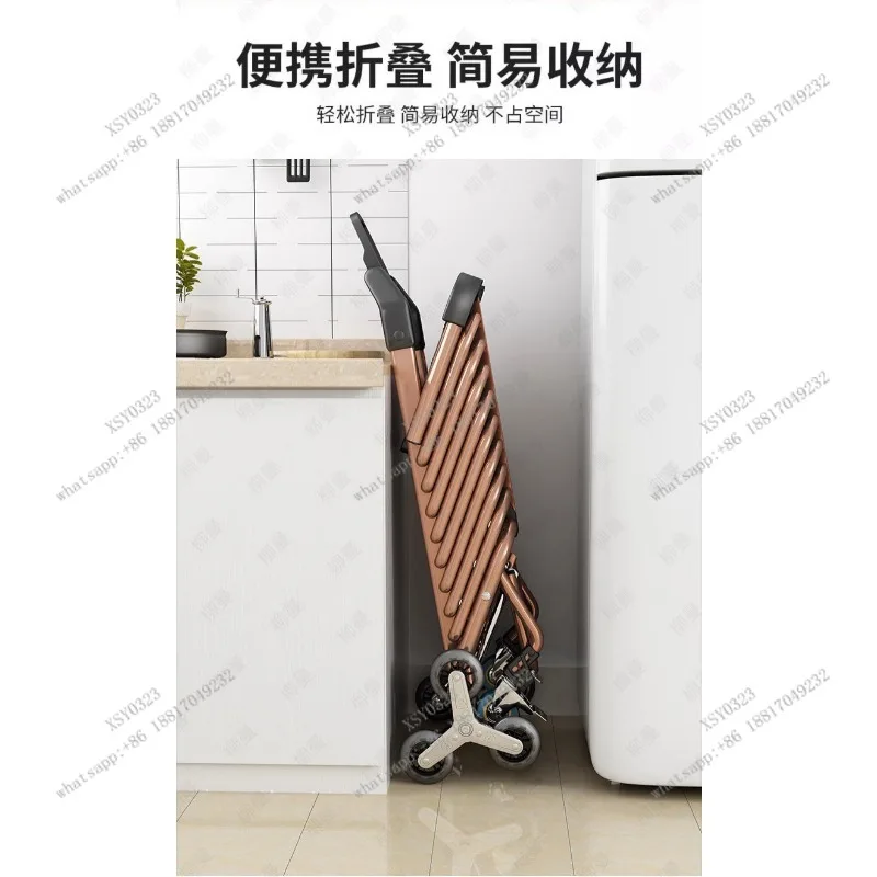 Lightweight Foldable Shopping Trolley Portable Aluminum Alloy Hand Truck for Home Grocery Use