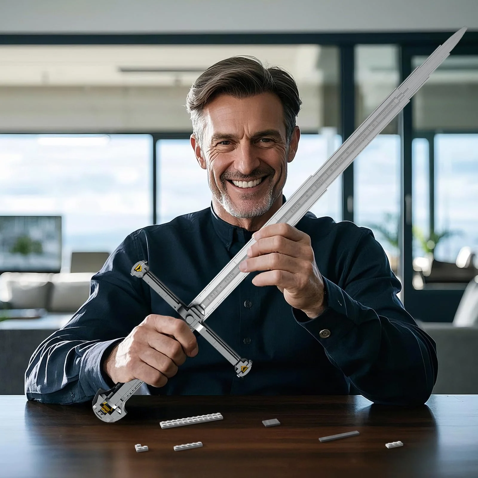 511 Uds. Modelo creativo de arma de espada samurái, bloques de construcción del Señor de los anillos, bloques de construcción ensamblados, juguete para niño, regalo de Navidad