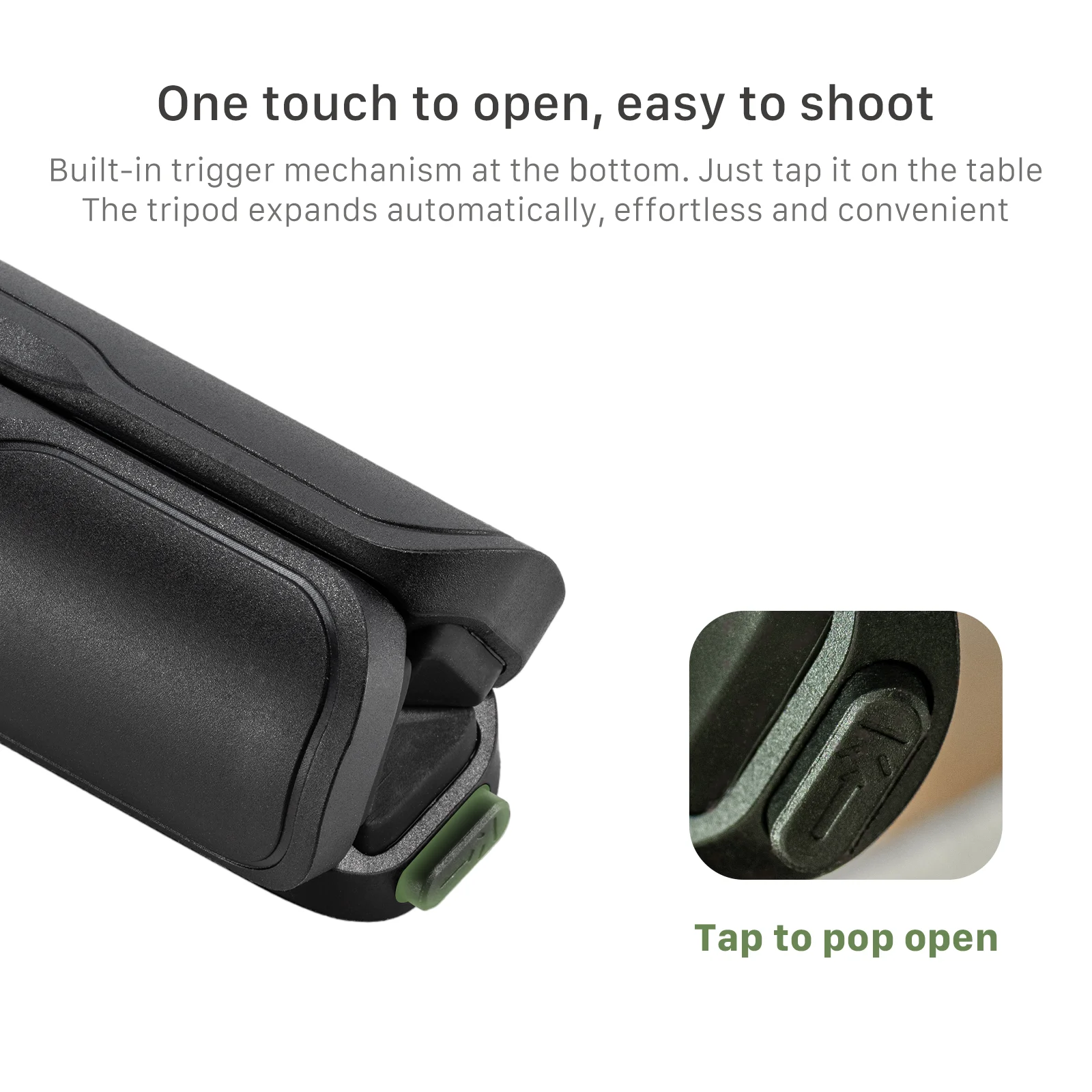 TILTA Schnellverschluss-Selfie-Stick-Stativ, Mini-Automatik-Handystativ, aufklappbarer Bodenständer für Outdoor-Reisen und Vlogs TT-SS-BH-B – Detail 3
