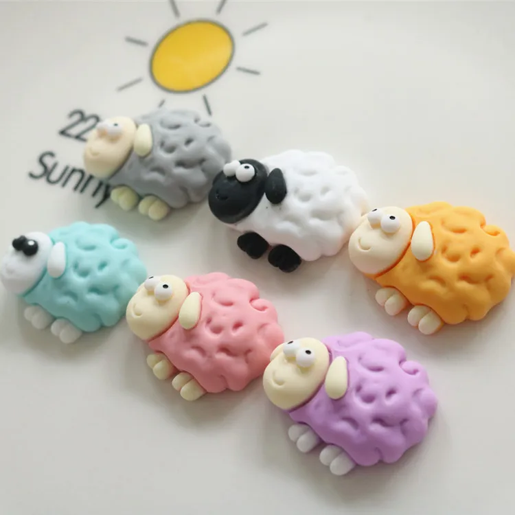 100pcs Cute Mini Lamb Resin Flatback Cabochon DIY for Phone Case Hairpin Keychain Earrings Scrapbook Shoes Buckle Accessories