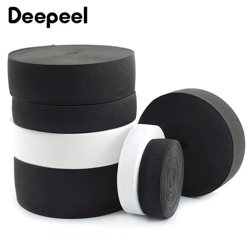 10M Deepeel 20-50mm Knit Elastic Band Nylon Rubber Bands Clothes Trousers Shoes Underwear Belt Elastics Straps Sewing Accessory