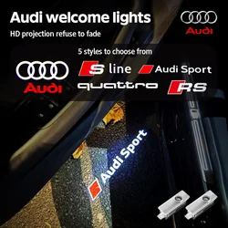 Luces de bienvenida para puerta de coche, proyector de logotipo de sombra fantasma, para Audi A1, A3, 8P, 8V, A4, A5, A6, A7, A8, Q3, Q5, Q7, Q8, Sline TT, 2 piezas