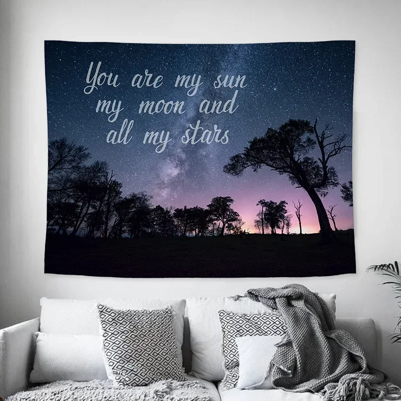 

Home Decoration Accessories Tapisserie Starry Sky Landscape Decoration Background Cloth Boho Decor Tapestry Kawaii Wall Hanging