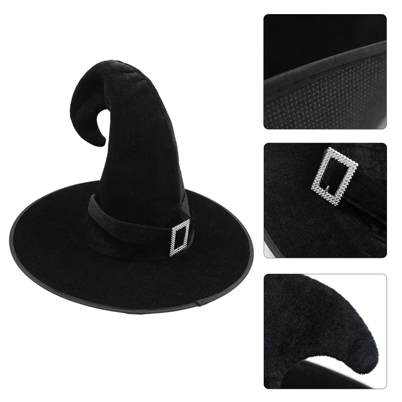 Halloween Witch Wizard Hat Party Costume Headgear Devil Cosplay Props Decoration Accessories for Adult Women Men R7RF