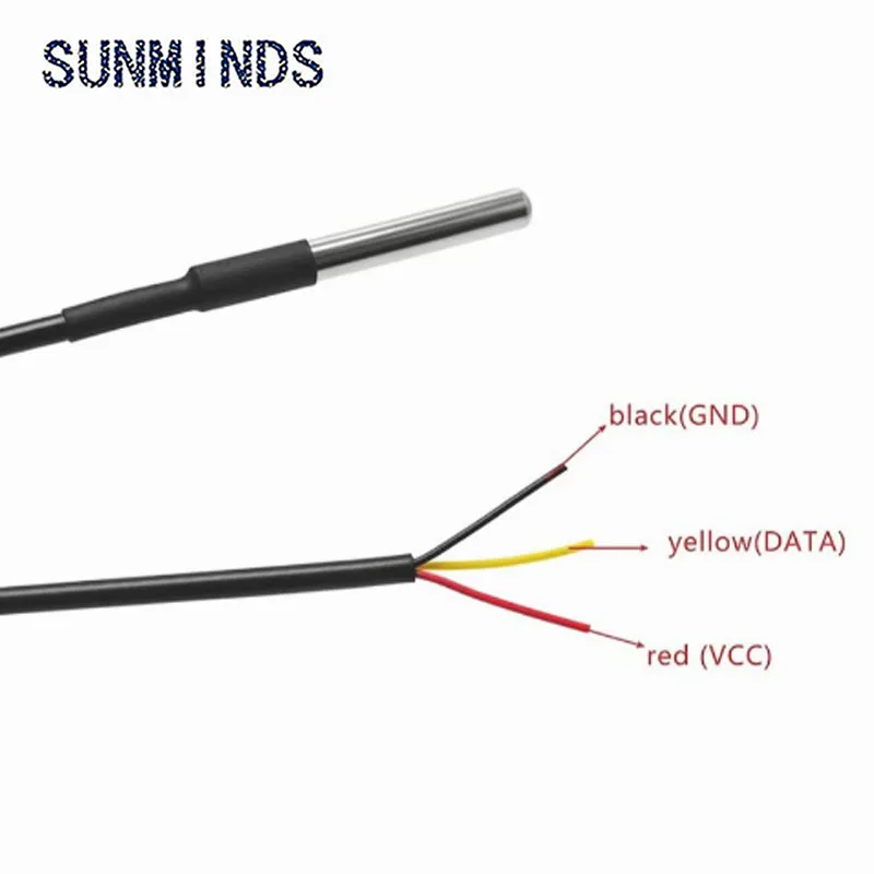 2 Pcs DS18b20 Sensor Temperatura 1M 2M 3M DS1820 Pacote De Aço Inoxidável Impermeável 18B20 0.37CM 1M 2M 3M