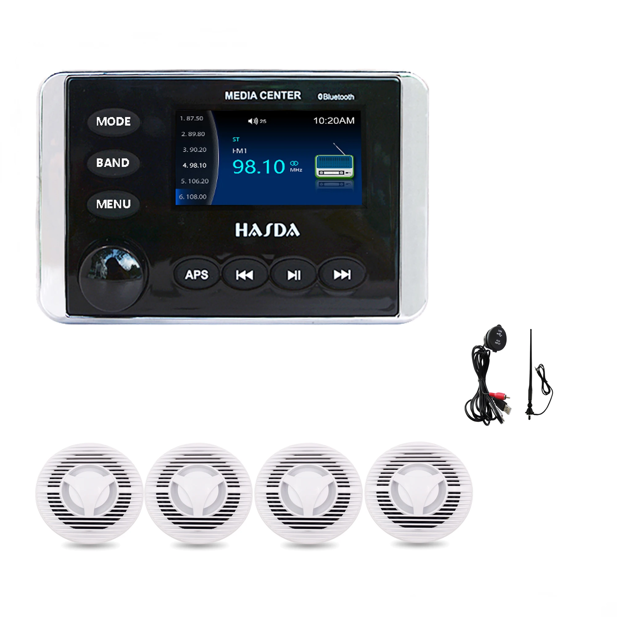 competitive Boat yacht RV marine audio kit H-337 mp5 player stereo radio BT +H-058 6.5'' coaxial speakers  IP66