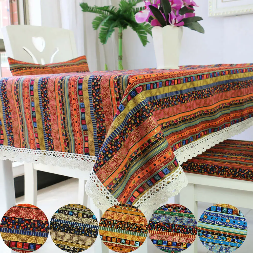 70x45CM Ethnic Style Cotton Linen Bronzing Fabric Household Textile Sewing Tablecloth Sofa Dress Cushion Curtain Pillowcase Bag