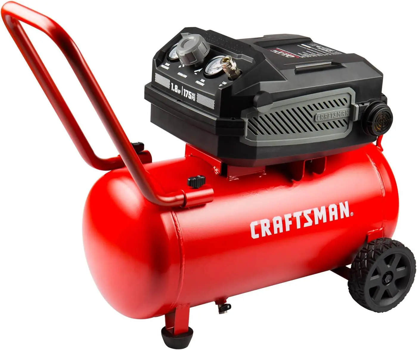 Craftsman-compresor de aire portátil sin aceite, 10 galones, 1,8 HP, 175 PSI máx., presión potente, garaje libre de mantenimiento