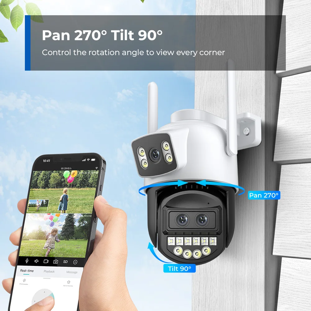 كاميرا BESDER 12MP 6K PTZ Wifi بعدسة مزدوجة 8X تكبير رقمي AI كشف الإنسان في الهواء الطلق 8MP CCTV IP كاميرا حماية أمنية iCSee