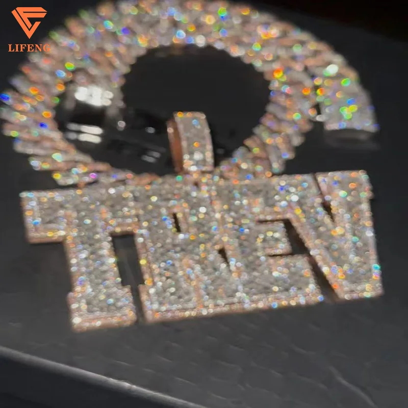 

Custom Letter Pendant For Jewelry Making VVS Moissanite Diamond 925 Silver Pendant Fine Jewelry Set Hip Hop Charm Pendant Men