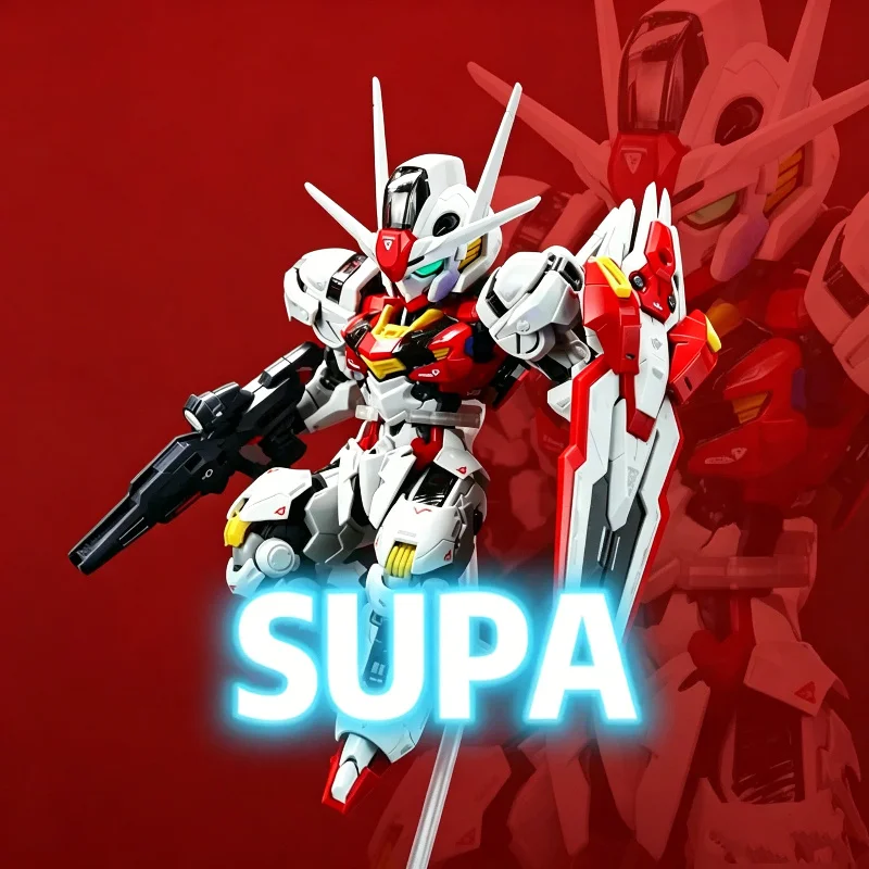SUPA Chinese Red MGSD Aerial Gunpla Mercury Witch, Kit de Modelo para Armar, Figura de Acción con Efecto Halo, Colección de Piezas, Juguetes de Regalo