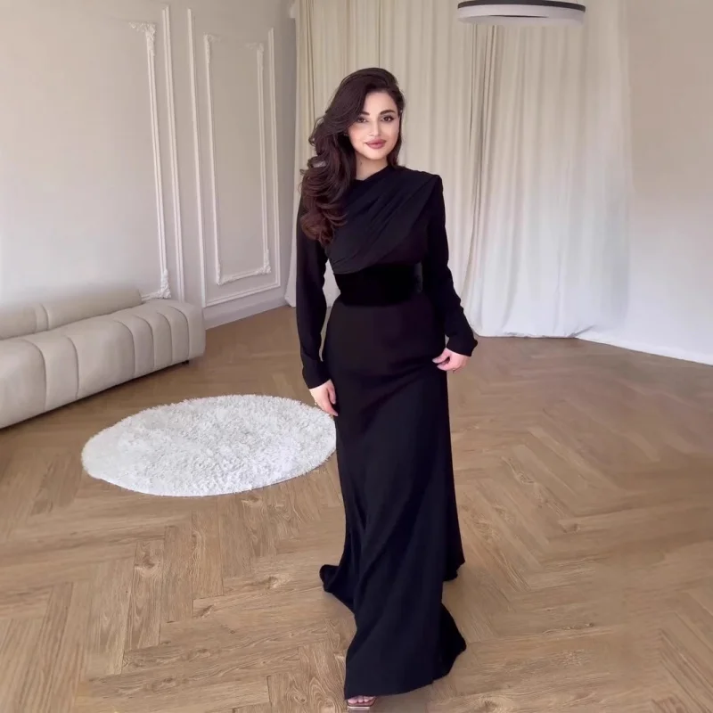 

Elegant Long Sleeve Velvet Shawl Court Style Dress Patchwork Design European And American Autumn Fashion for Women