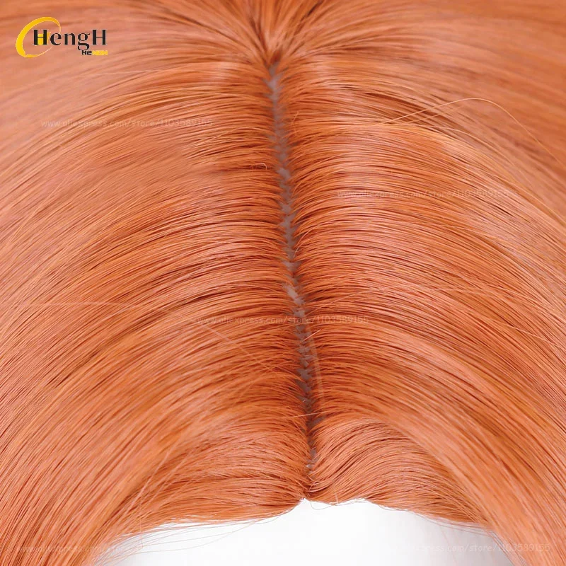 In Stock Synthetic Hair Anime Tsukinaga Leo 60cm Red Brown Ponytail Center Part Scalp Cosplay Wig Heat Resistant Hair Party Wigs