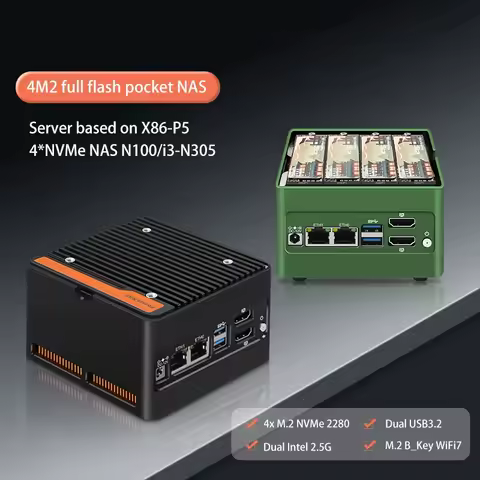 Topton Firewall NAS Mini PC Twin Lake Intel N150 Quad Core 4xM.2 NVMe 2xSATA3.0 Slot DDR5 2x2.5G LAN Computer 2xUSB3.2 2xHDMI2.0