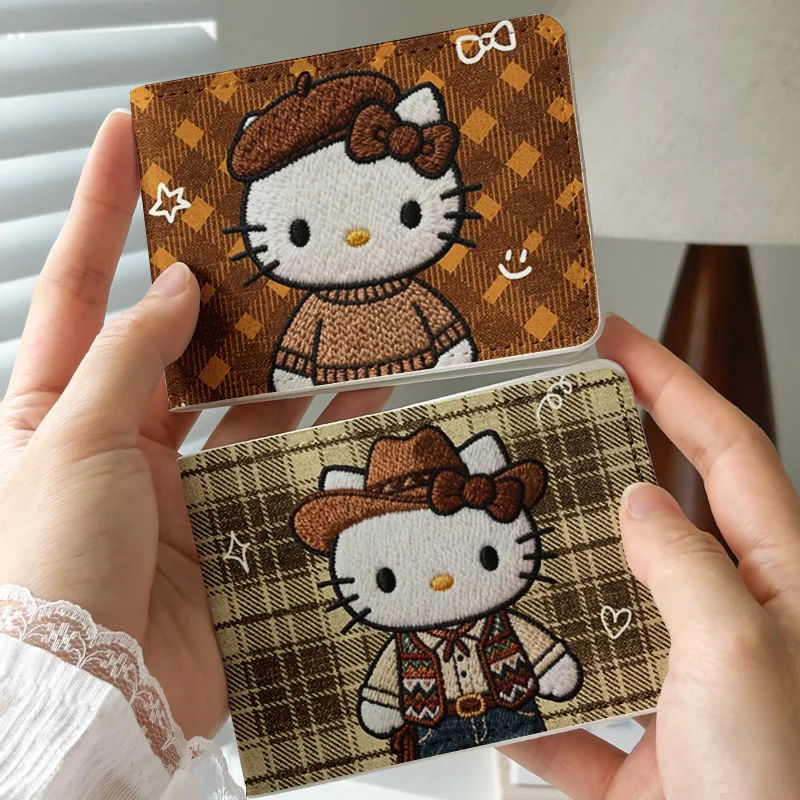 

Sanrio Hello Kitty Travel Passport Cover Anime Kawaii Protective Women Multifunction Card Holder Clip Portable Storage Bag Gifts