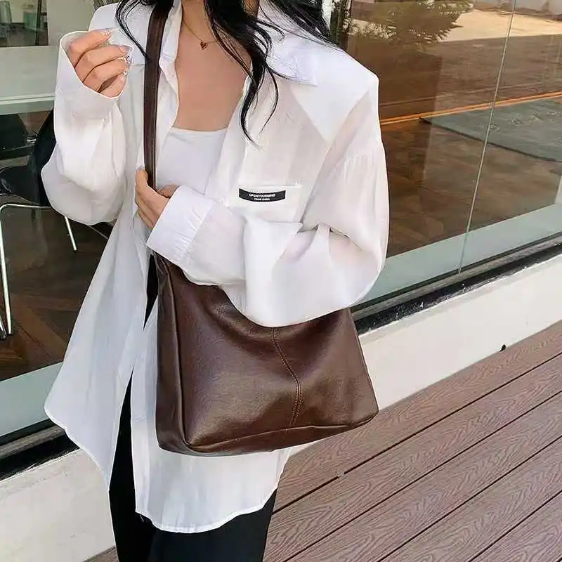 

NEW Women Handbag Ultra Soft Foldable Stylish Slouchy Tote Purses Soft PU Leather Crossbody Bag