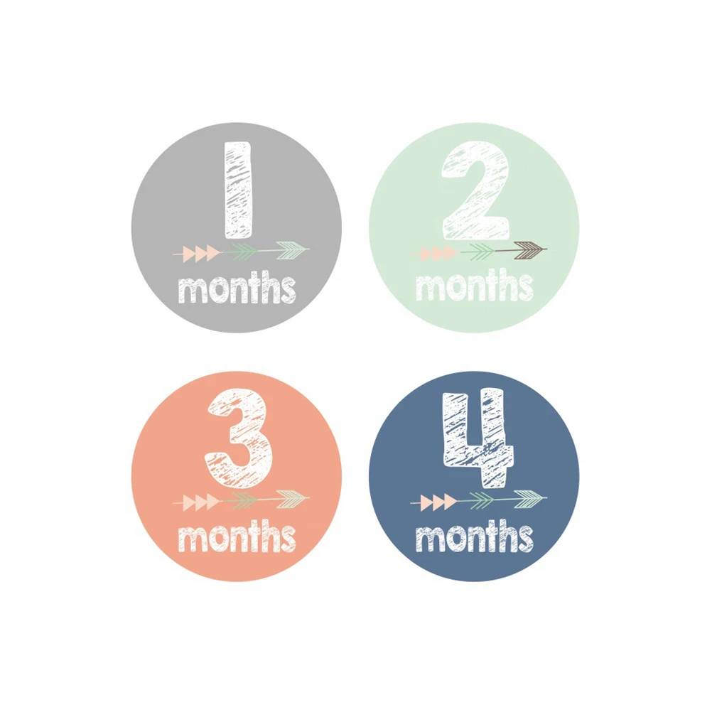 

12pcs Baby Growth Stickers Photo Props Infant Girl Countdown Monthly Milestone Age Newborn Non Irritating Pressure Sensitive