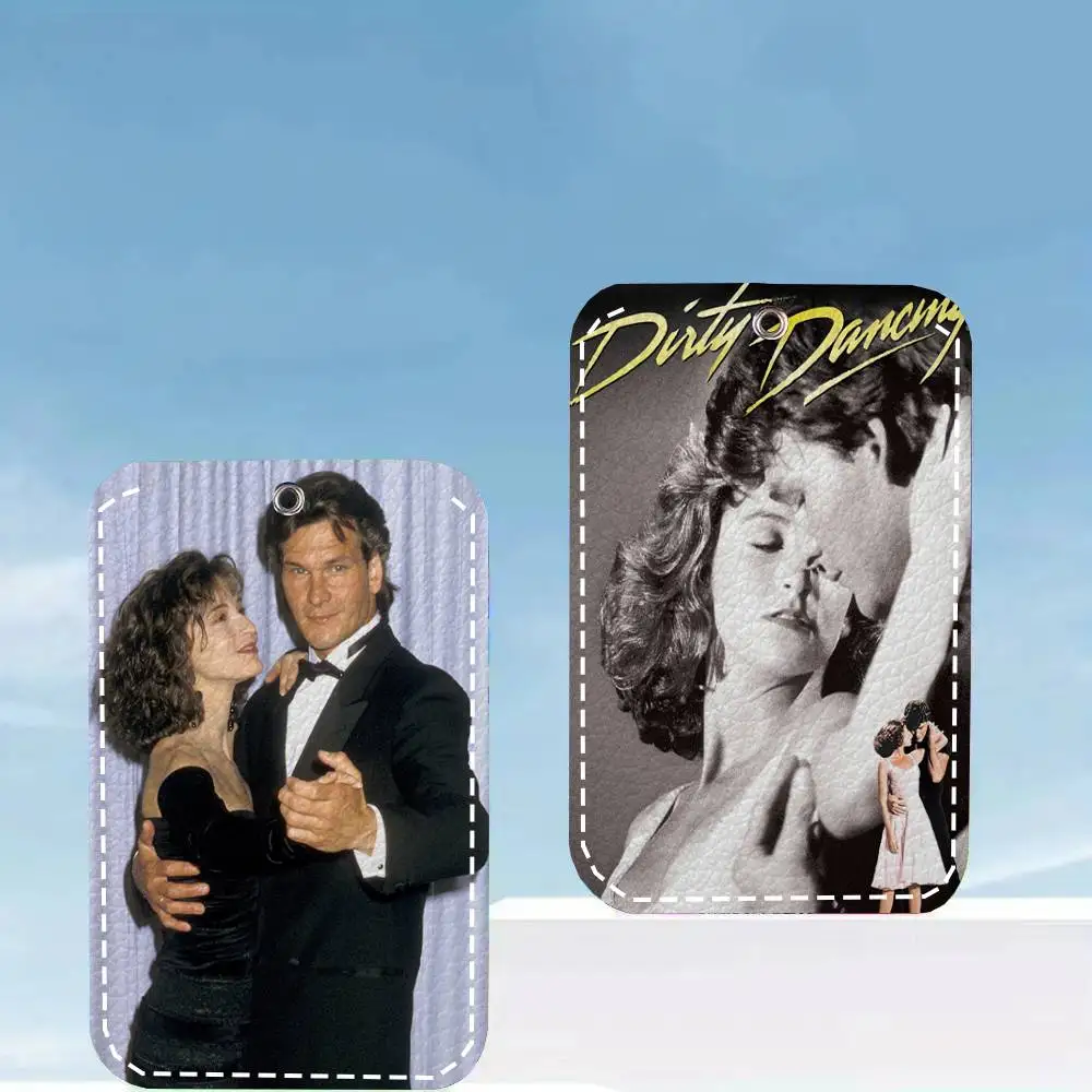 Classic Movie Dirty Dancing Card Case Keychain Access Card Bag Key Tag Ring Leather Card Holder Key Ring Access