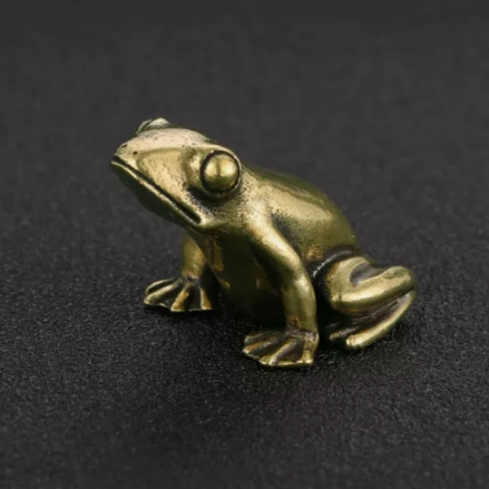Solid Brass Frog Statue Animal Ornaments Toys Tabletop Decorations Collectibles