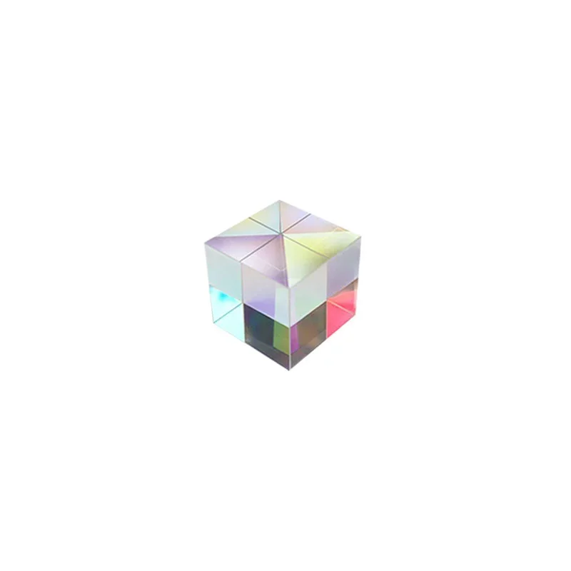 X-cube  20x20mm Color Prism Beam Combiner  Dichroic Glass Optical Prism  Laser Cube Rainbow Glass Light Gift
