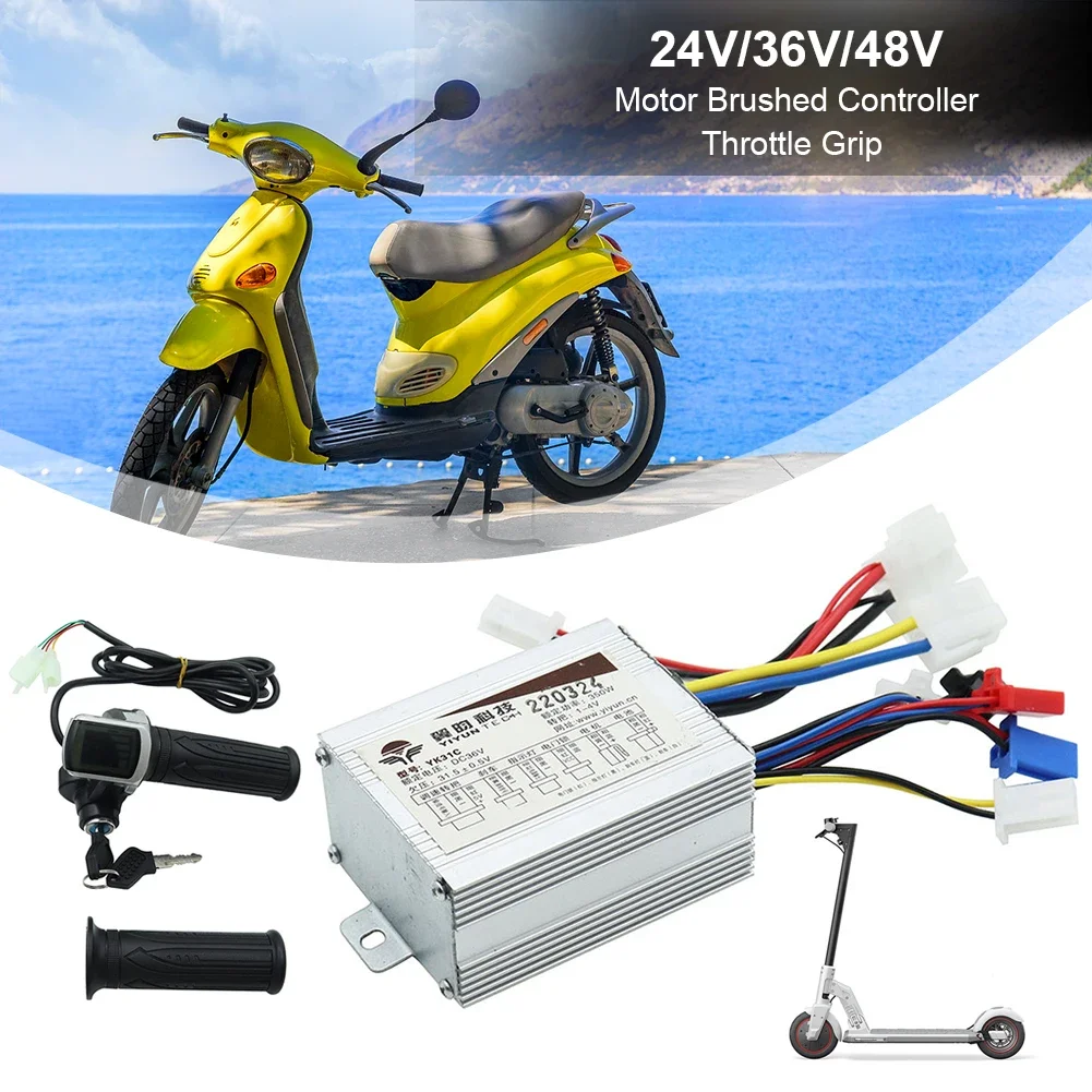 Electric Bike Bicycle Scooter Accessories Motor Brushed Controller & Throttle Twist Grip 24V 36V 48V 250W 350W 500W 1000W