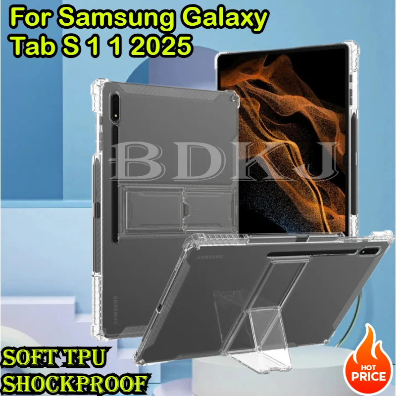 TPU Clear Stand Case for Samsung Galaxy Tab S11 2025 S10 Lite S9 FE 10.9 S8 S7 11