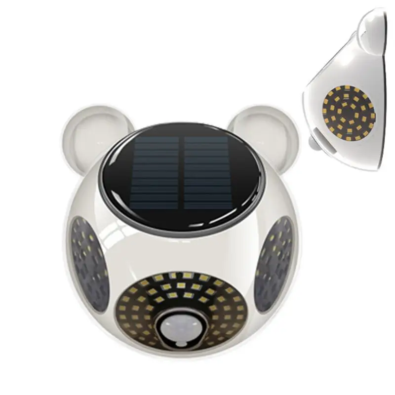 Human Body Sensing Light Bear Shaped Solar Wall Light Magnetic Solar Sensor Light 1800mAh Large Capacity For Parks Stairway