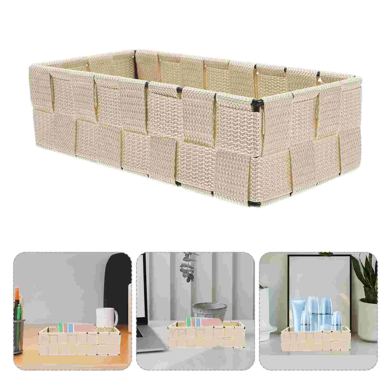 

Storage Basket Bathtub Tray Baskets for Organizing with Lids Decorate Bathroom Accessories Countertop