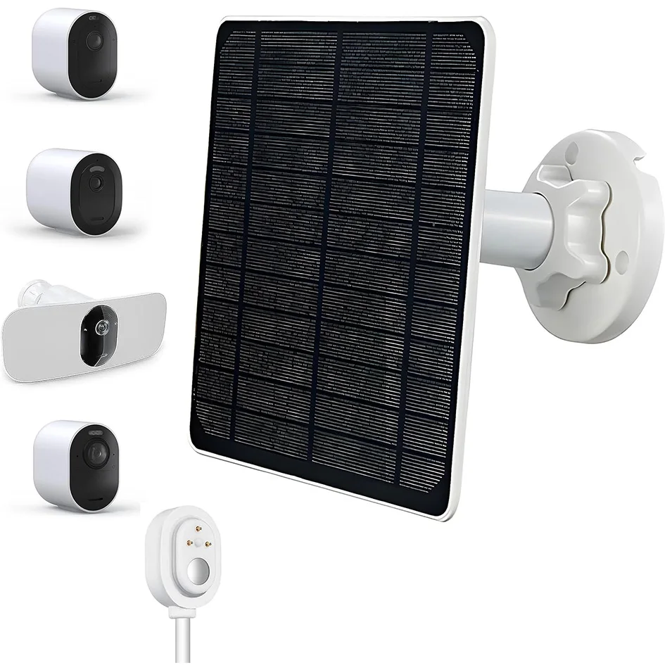 

5w Solar Panel For Arlo Pro 5S 2K, Pro 4, Pro 3, Floodlight, Ultra 2, Ultra, and Go 2 Cameras, IP66 Waterproof，4m Charging Cable