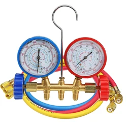 R134A 3 Way AC Diagnostic Manifold Gauge Set for Freon Charging for R134a/R22/R12/R404A refrigerant Refrigeration Manifold Gauge