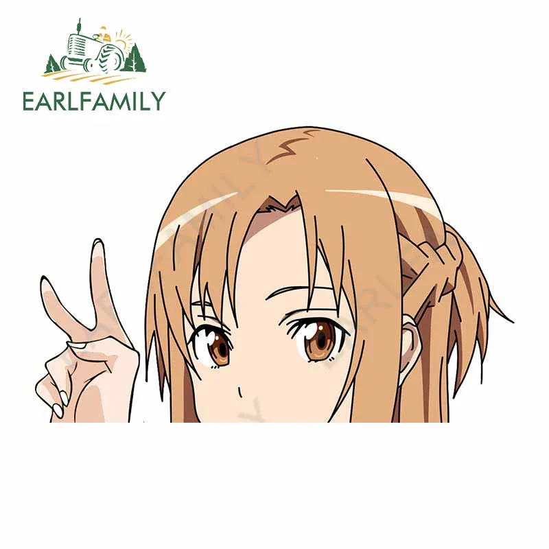 EARLFAMILY 13 cm x 8 cm für niedliche Cartoon-Peek-Autoaufkleber, Anime, Motorrad, Vinyl-Aufkleber, Fenster, Wohnmobil, Laptop, Autozubehör