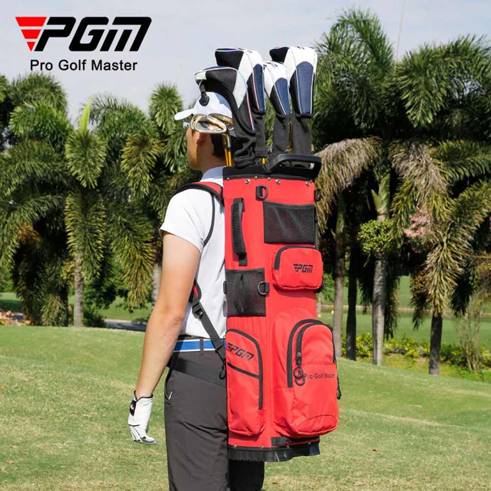 PGM New Golf Bag, Backpack Design Golf Club Bag 2kg Ultra Lightweight Portable Fixed Insert Waterproof Bag Golf Accessories