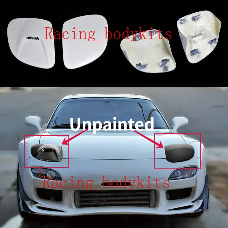 

FRP Unpainted Front Vented Headlight Cover Trim For Mazda RX7 FD3S 2Pcs Bodykits