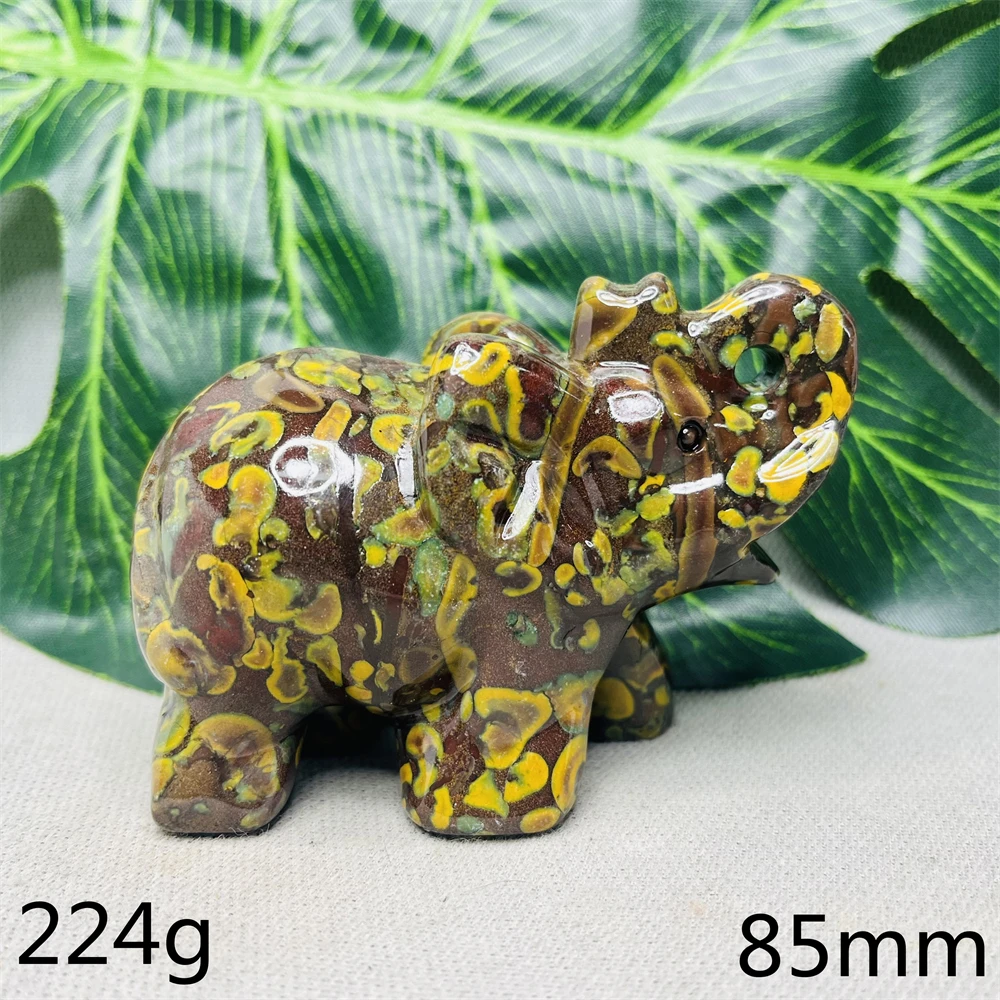 Natural Rock Hand Carved Elephant Courage Energy Brave Smart Home Room Decorated Witch Altar Prayer Crystal Stone Healing