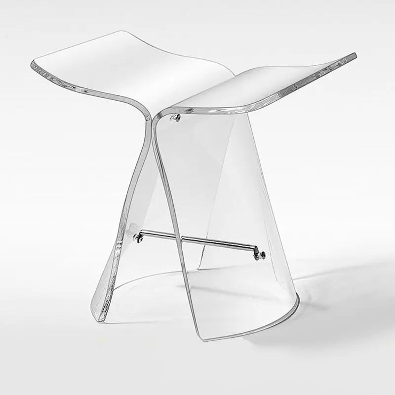 Transparent Acrylic Butterfly Stool Porch Shoe Changing Stool Dressing Stools Mobile Seat Leisure Chair Living Room Furniture