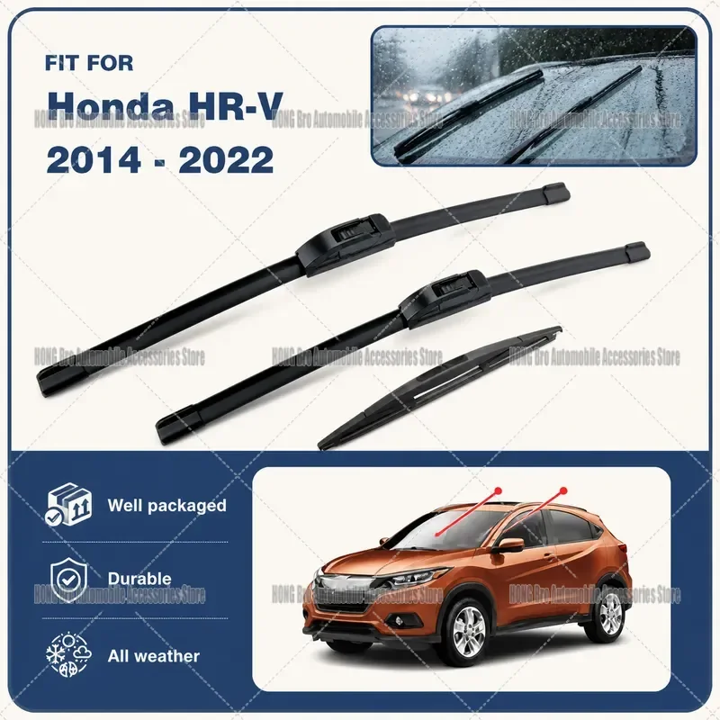 For Honda HR-V RU 2014-2022 Front Rear Windshield Wiper Blades Rubber Window Cleaner Auto Accessories Car Care Parts