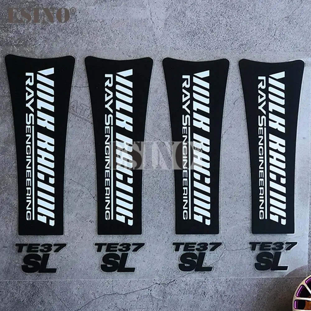 4 x Car Styling Wheel Rim Decorative Vinyl Sticker Series Car Accessories Decals for Volk Racing TE37 Tokyo Time Attack