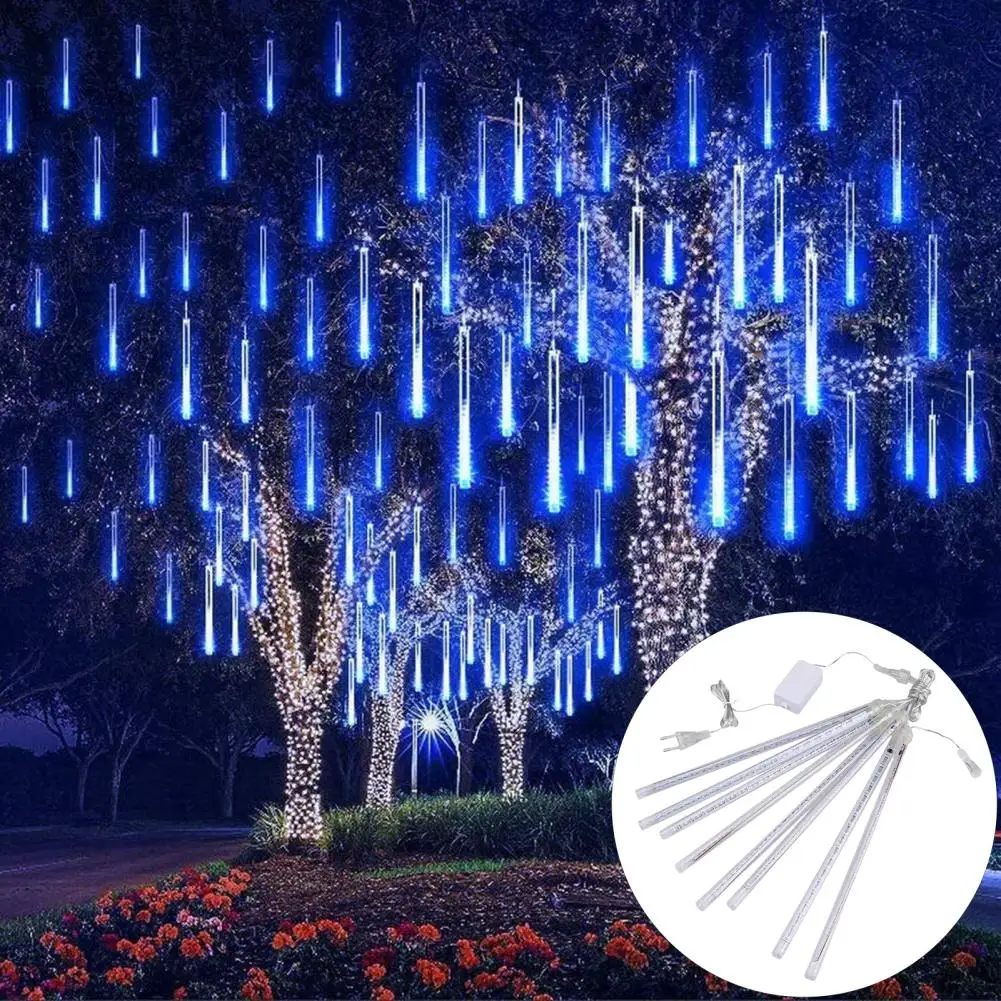 Meteor Shower Icicle Lights Vibrant Outdoor Meteor Shower Rain Lights 8pcs High Brightness Energy-saving Icicles for Waterproof