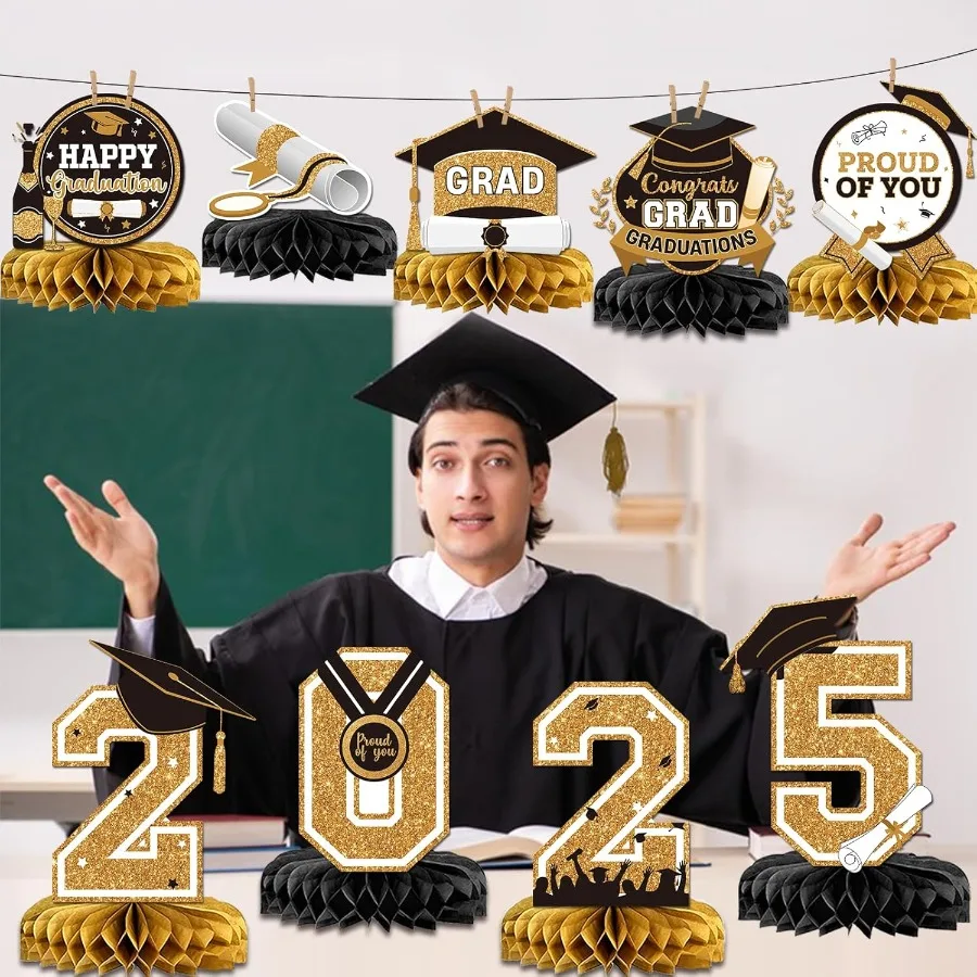 Abschlussdekorationen, Klasse 2025, Abschlussfeier-Dekorationen, Abschluss-Tischdekorationen, Abschluss-Mittelstücke 2025, für