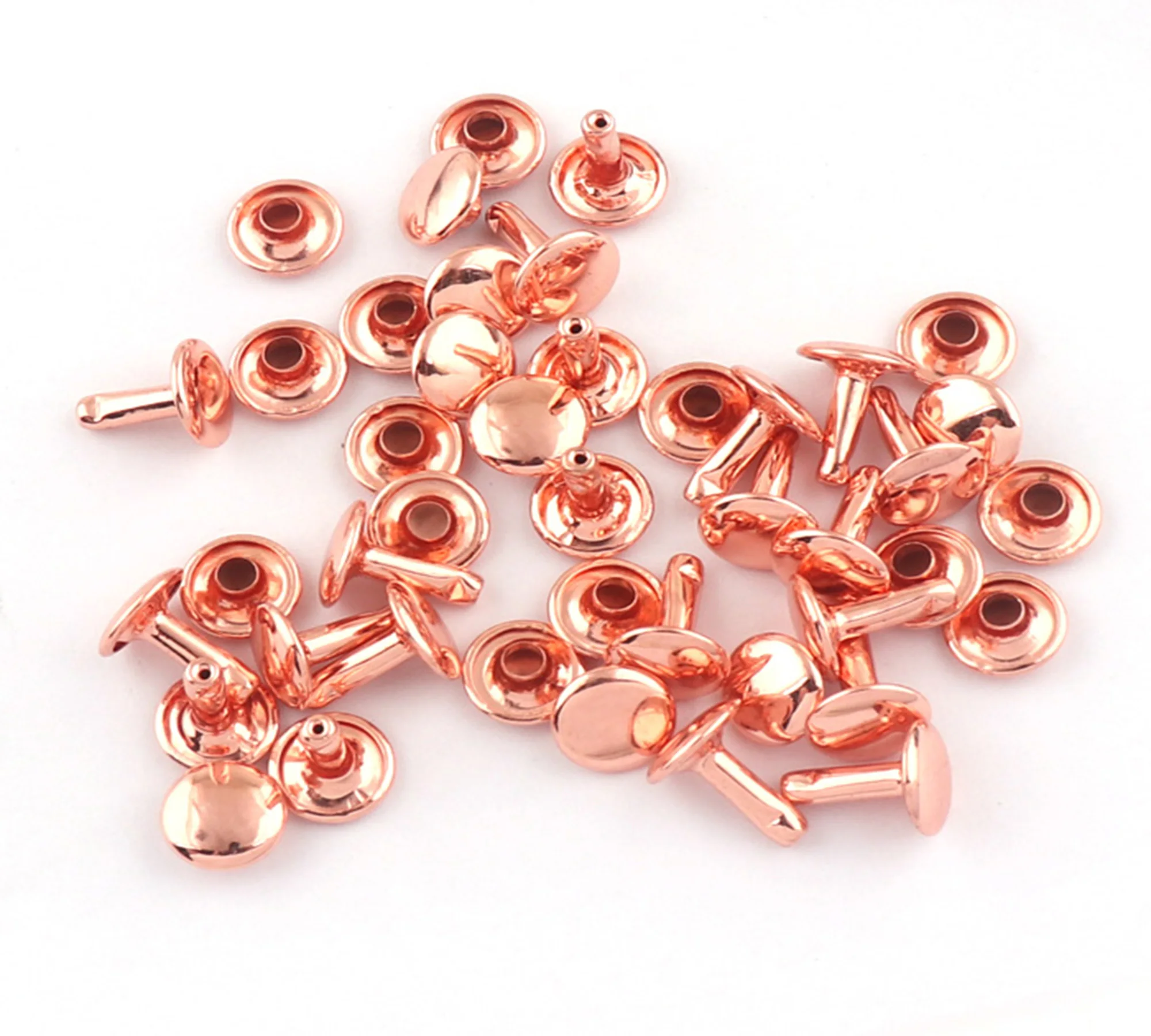 Silver/Gold/Gunmetal/Rose gold/Bronze/Rainbow Double Cap Rivets,Studs Leather craft Rivet Fastener Snaps Prong Studs rapid rivet