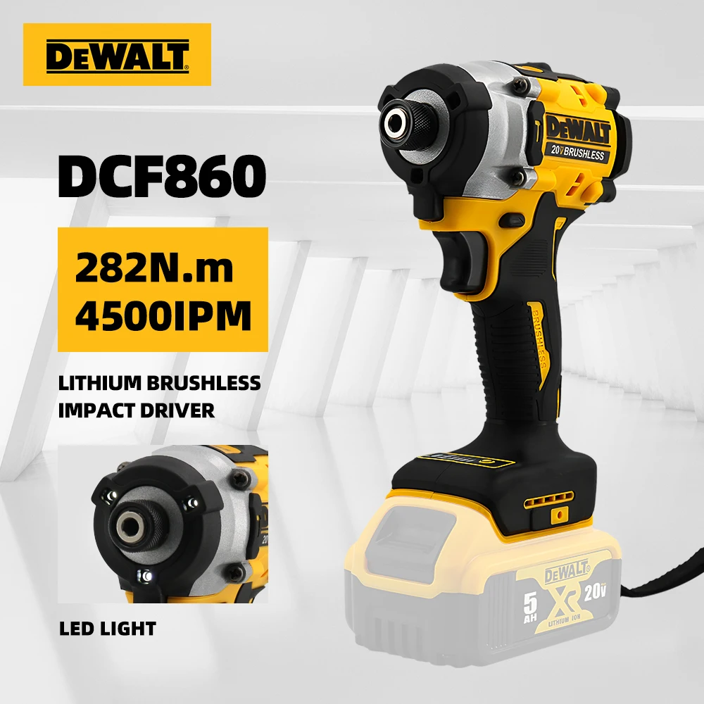 

DEWALT DCF860 20V Impact Driver Screwdriver Electric Impact Drill Power Tools 205NM Brushless Cordless Rechargable Power Tools