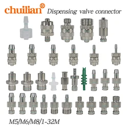 Metal Luer adapter external thread adapter to stainless steel needle dispensing valve connector M5/M6/M8/1/4