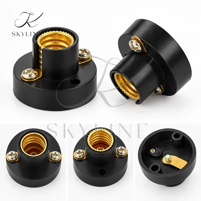 20pcs Lot E14 Screw Round Conversion Flat LED Lamp Holder 5A Bedroom Small Screw Led Lighting Head Base Socket