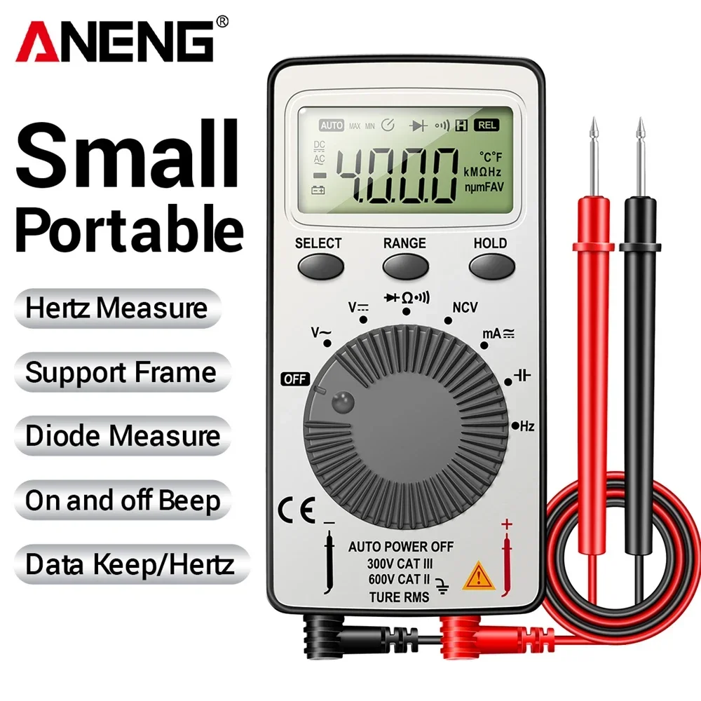 ANENG AN101 Mini Digital Multimeter1999 T-RMS AC/DC NCV Kapazität Amperemeter Voltmeter Tester digitalen multimetro profesional test
